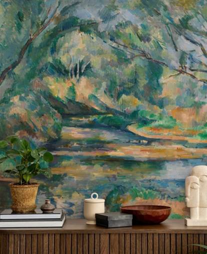 fine art behang genaamd The Brook van Paul Cezanne voor slaapkamers en woonkamers