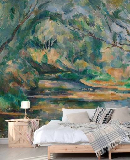 papel de parede de belas artes chamado The Brook de Paul Cezanne para quartos e salas de estar papel de parede de belas artes chamado The Brook de Paul Cezanne para quartos e salas de estar