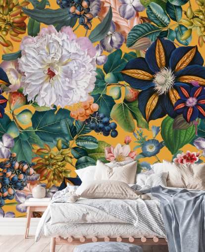 blomstertapet veggmaleri kalt Garden of Eden II av Burcu Korkmazyurek for soverom og ganger