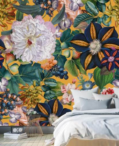 floral wallpaper mural called Garden of Eden II by Burcu Korkmazyurek for bedrooms and hallways