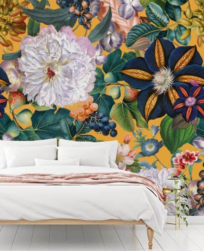 floral wallpaper mural called Garden of Eden II by Burcu Korkmazyurek for bedrooms and hallways