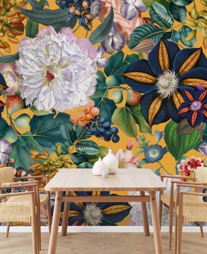 papier peint floral appelé Garden of Eden II de Burcu Korkmazyurek pour les chambres et les couloirs