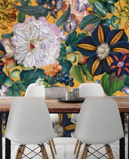 floral wallpaper mural called Garden of Eden II by Burcu Korkmazyurek for bedrooms and hallways