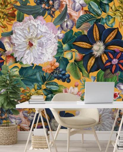 bloemenbehang met de naam Garden of Eden II van Burcu Korkmazyurek voor slaapkamers en gangen bloemenbehang met de naam Garden of Eden II van Burcu Korkmazyurek voor slaapkamers en gangen
