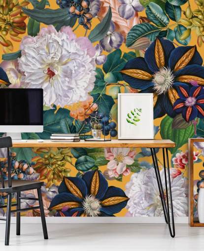 floral wallpaper mural called Garden of Eden II by Burcu Korkmazyurek for bedrooms and hallways