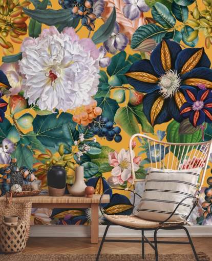 floral wallpaper mural called Garden of Eden II by Burcu Korkmazyurek for bedrooms and hallways