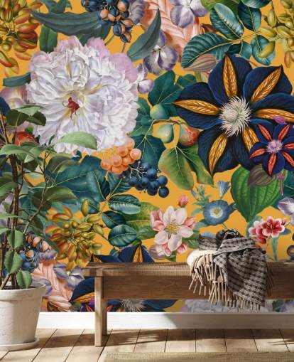 mural de papel de parede floral chamado Garden of Eden II de Burcu Korkmazyurek para quartos e corredores mural de papel de parede floral chamado Garden of Eden II de Burcu Korkmazyurek para quartos e corredores