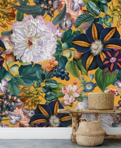 floral wallpaper mural called Garden of Eden II by Burcu Korkmazyurek for bedrooms and hallways