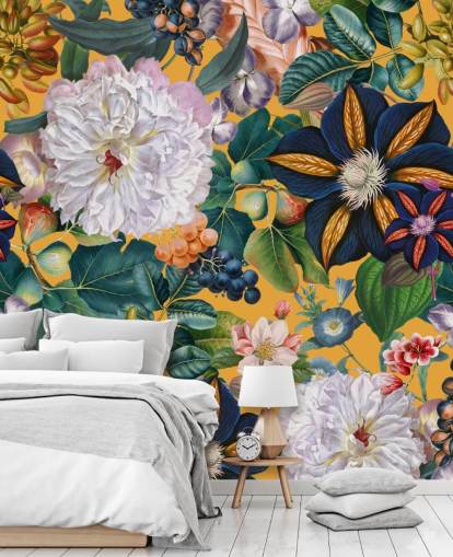 bloemenbehang met de naam Garden of Eden II van Burcu Korkmazyurek voor slaapkamers en gangen
