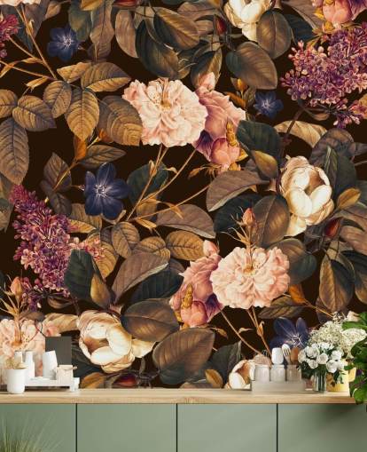 papier peint mural floral foncé appelé Garden of Eden III Night par Burcu Korkmazyurek pour les chambres papier peint mural floral foncé appelé Garden of Eden III Night par Burcu Korkmazyurek pour les chambres