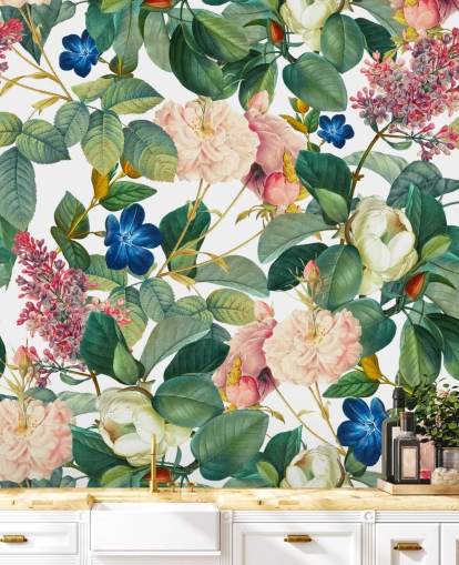 mural de pared floral llamado Garden of Eden III de Burcu Korkmazyurek para dormitorios, pasillos y salas de estar mural de pared floral llamado Garden of Eden III de Burcu Korkmazyurek para dormitorios, pasillos y salas de estar