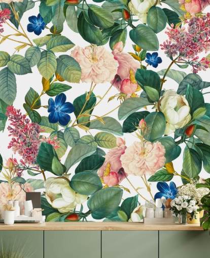 floral wall mural called Garden of Eden III by Burcu Korkmazyurek for bedrooms, hallways and living rooms