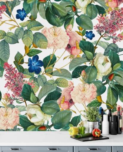 mural de parede floral chamado Garden of Eden III de Burcu Korkmazyurek para quartos, corredores e salas de estar mural de parede floral chamado Garden of Eden III de Burcu Korkmazyurek para quartos, corredores e salas de estar