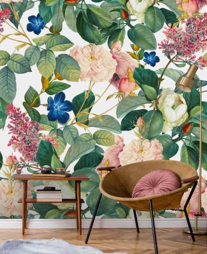 mural de pared floral llamado Garden of Eden III de Burcu Korkmazyurek para dormitorios, pasillos y salas de estar mural de pared floral llamado Garden of Eden III de Burcu Korkmazyurek para dormitorios, pasillos y salas de estar