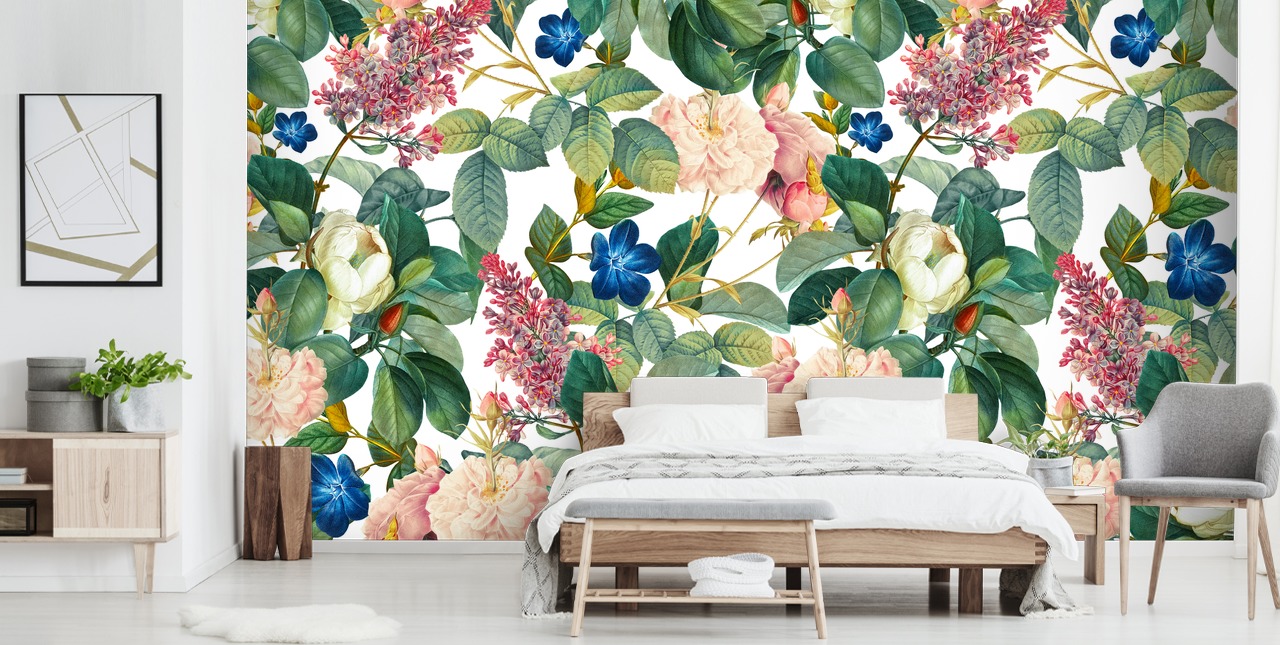 blomsterveggmaleri kalt Garden of Eden III av Burcu Korkmazyurek for soverom, ganger og stuer