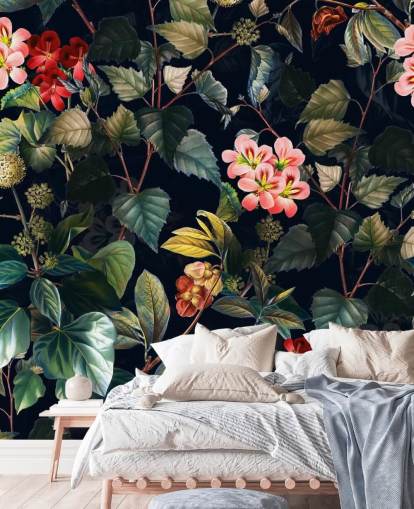 Blumentapete namens Magical Forest II von Burcu Korkmazyurek für Schlafzimmer und Lounges