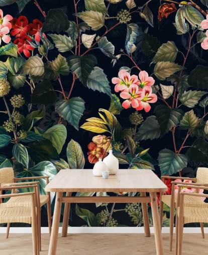 floral wallpaper mural called Magical Forest II by Burcu Korkmazyurek for bedrooms and lounges