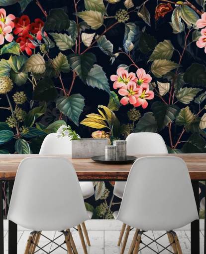 floral wallpaper mural called Magical Forest II by Burcu Korkmazyurek for bedrooms and lounges