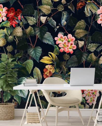 floral wallpaper mural called Magical Forest II by Burcu Korkmazyurek for bedrooms and lounges