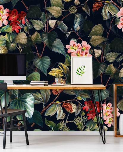 blomstertapet vægmaleri kaldet Magical Forest II af Burcu Korkmazyurek til soveværelser og lounger blomstertapet vægmaleri kaldet Magical Forest II af Burcu Korkmazyurek til soveværelser og lounger