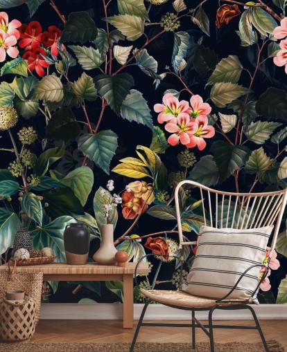 floral wallpaper mural called Magical Forest II by Burcu Korkmazyurek for bedrooms and lounges floral wallpaper mural called Magical Forest II by Burcu Korkmazyurek for bedrooms and lounges