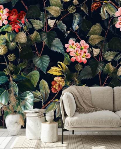 mural de papel pintado floral llamado Magical Forest II de Burcu Korkmazyurek para dormitorios y salones mural de papel pintado floral llamado Magical Forest II de Burcu Korkmazyurek para dormitorios y salones