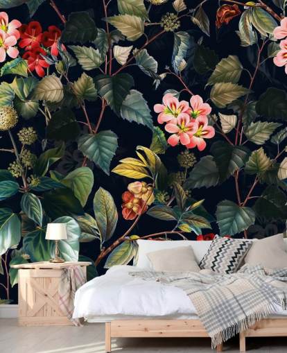 mural de papel pintado floral llamado Magical Forest II de Burcu Korkmazyurek para dormitorios y salones mural de papel pintado floral llamado Magical Forest II de Burcu Korkmazyurek para dormitorios y salones