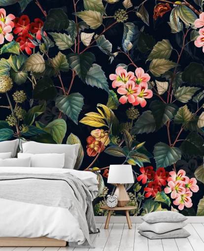 mural de papel de parede floral chamado Magical Forest II de Burcu Korkmazyurek para quartos e salões mural de papel de parede floral chamado Magical Forest II de Burcu Korkmazyurek para quartos e salões