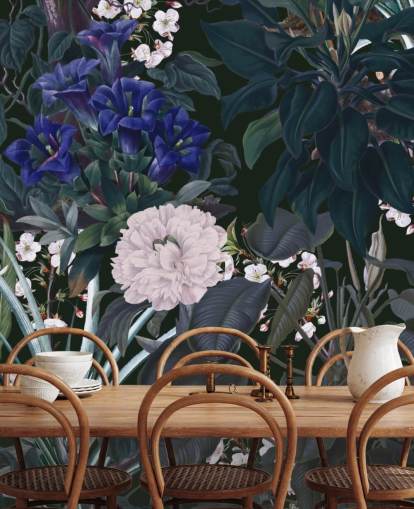 garden wallpaper mural called Midnight Garden IX by Burcu Korkmazyurek for bedrooms and lounges garden wallpaper mural called Midnight Garden IX by Burcu Korkmazyurek for bedrooms and lounges