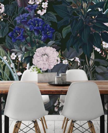 garden wallpaper mural called Midnight Garden IX by Burcu Korkmazyurek for bedrooms and lounges