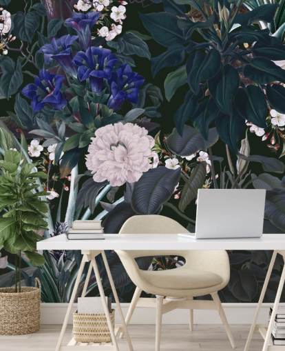 garden wallpaper mural called Midnight Garden IX by Burcu Korkmazyurek for bedrooms and lounges garden wallpaper mural called Midnight Garden IX by Burcu Korkmazyurek for bedrooms and lounges