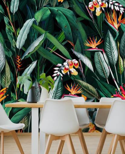 botanisches Wandbild Midnight Garden V von Burcu Korkmazyurek für Schlafzimmer und Badezimmer