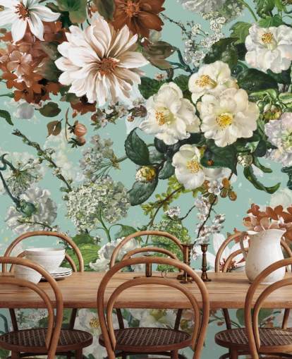 fresque murale florale intitulée Midnight Garden XIII de Burcu Korkmazyurek pour les salons et les chambres fresque murale florale intitulée Midnight Garden XIII de Burcu Korkmazyurek pour les salons et les chambres