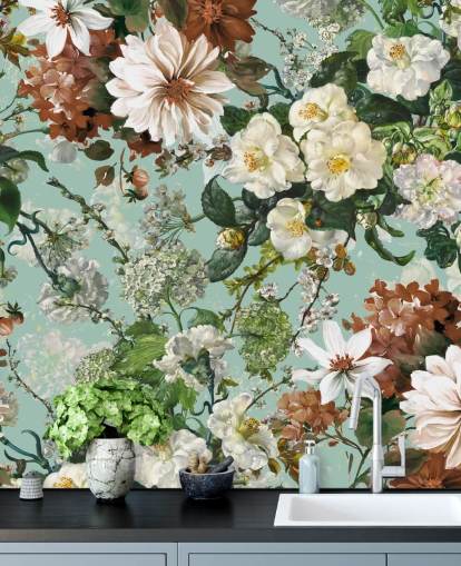 blomsterveggmaleri kalt Midnight Garden XIII av Burcu Korkmazyurek for salonger og soverom blomsterveggmaleri kalt Midnight Garden XIII av Burcu Korkmazyurek for salonger og soverom