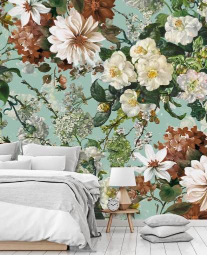 fresque murale florale intitulée Midnight Garden XIII de Burcu Korkmazyurek pour les salons et les chambres fresque murale florale intitulée Midnight Garden XIII de Burcu Korkmazyurek pour les salons et les chambres