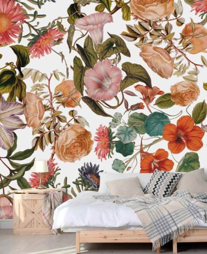 papier peint floral appelé Romantic Garden de Burcu Korkmazyurek pour les salons et les chambres papier peint floral appelé Romantic Garden de Burcu Korkmazyurek pour les salons et les chambres