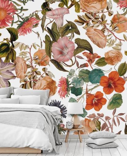 floral wallpaper mural called Romantic Garden by Burcu Korkmazyurek for living rooms and bedrooms floral wallpaper mural called Romantic Garden by Burcu Korkmazyurek for living rooms and bedrooms