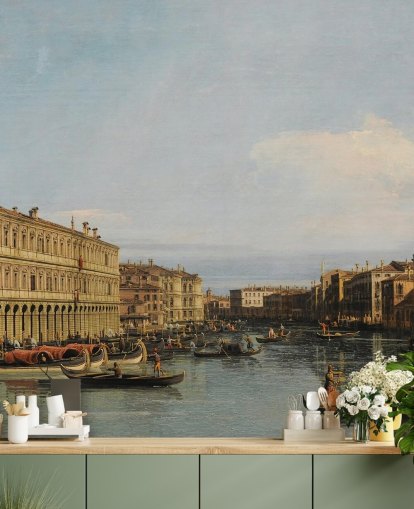 Kunsttapete mit dem Titel Canal Grande in Venedig von Canaletto dem Jüngeren