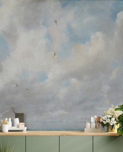kunstmuurschildering genaamd Cloud Study, 1821 van John Constable voor keukens, badkamers en slaapkamers kunstmuurschildering genaamd Cloud Study, 1821 van John Constable voor keukens, badkamers en slaapkamers