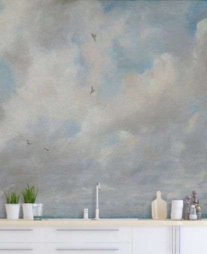 kunstmuurschildering genaamd Cloud Study, 1821 van John Constable voor keukens, badkamers en slaapkamers kunstmuurschildering genaamd Cloud Study, 1821 van John Constable voor keukens, badkamers en slaapkamers