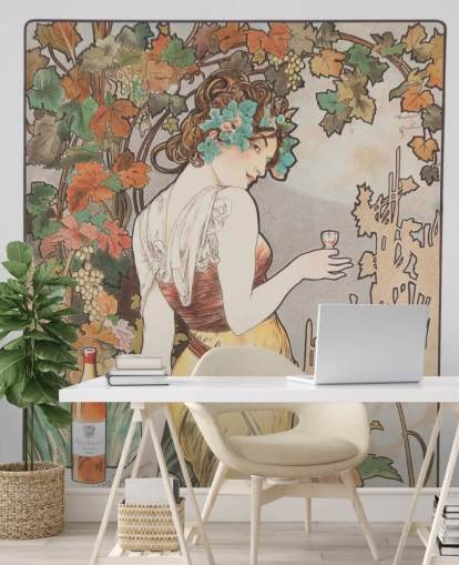 art nouveau wall mural called Cognac Bisquit by Alphonse Mucha for living rooms and bedrooms art nouveau wall mural called Cognac Bisquit by Alphonse Mucha for living rooms and bedrooms