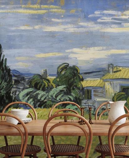 mural de papel de parede de belas artes chamado Landscape with Green Corn de Vincent van Gogh para quartos, salas de estar e escritórios domésticos mural de papel de parede de belas artes chamado Landscape with Green Corn de Vincent van Gogh para quartos, salas de estar e escritórios domésticos