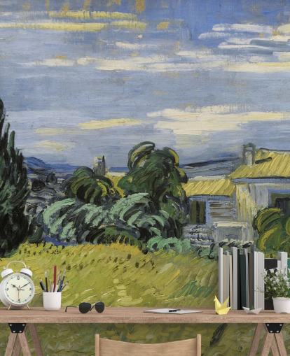 Vincent van Goghin taidetaustakuvamaalaus nimeltä Maisema vihreällä maissilla makuuhuoneisiin, olohuoneisiin ja kotitoimistoihin