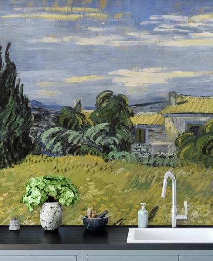 kunsttapet veggmaleri kalt Landscape with Green Corn av Vincent van Gogh for soverom, stuer og hjemmekontorer