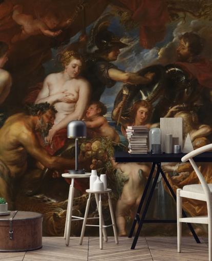 art wallpaper mural called Minerva Protects Pax from Mars by Peter Paul Rubens for homes and businesses