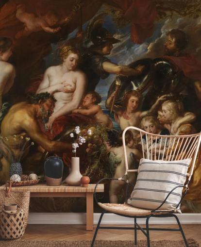 art wallpaper mural called Minerva Protects Pax from Mars by Peter Paul Rubens for homes and businesses