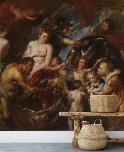 papier peint d'art intitulé Minerva Protects Pax from Mars par Peter Paul Rubens pour les particuliers et les entreprises