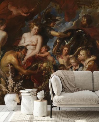 art wallpaper mural called Minerva Protects Pax from Mars by Peter Paul Rubens for homes and businesses