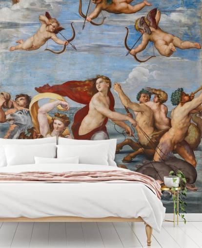 kunsttapet vægmaleri kaldet The Triumph of Galatea af Raphael til spisestuer, kontorer og religiøse rum kunsttapet vægmaleri kaldet The Triumph of Galatea af Raphael til spisestuer, kontorer og religiøse rum