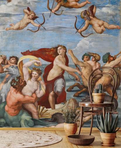 fine art wallpaper mural called The Triumph of Galatea by Raphael for dining rooms, offices and religious spaces